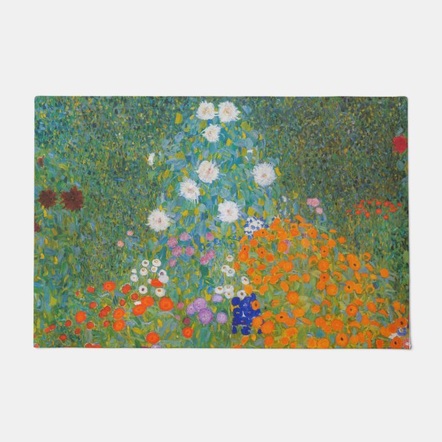 Felpudo Gustav Klimt - Jardín de flores (Anverso)