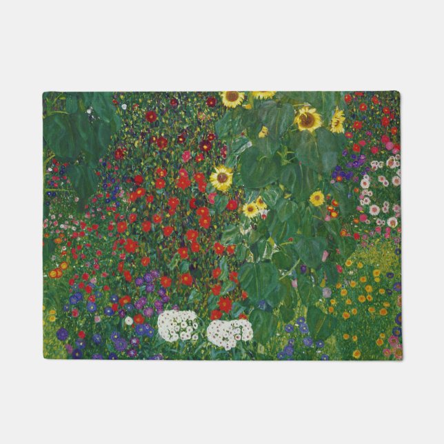Felpudo Gustav Klimt - Jardín De Granjas Con Flores (Anverso)