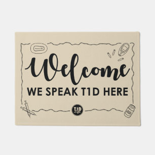 Felpudo Hablamos T1d (negro/la arena)