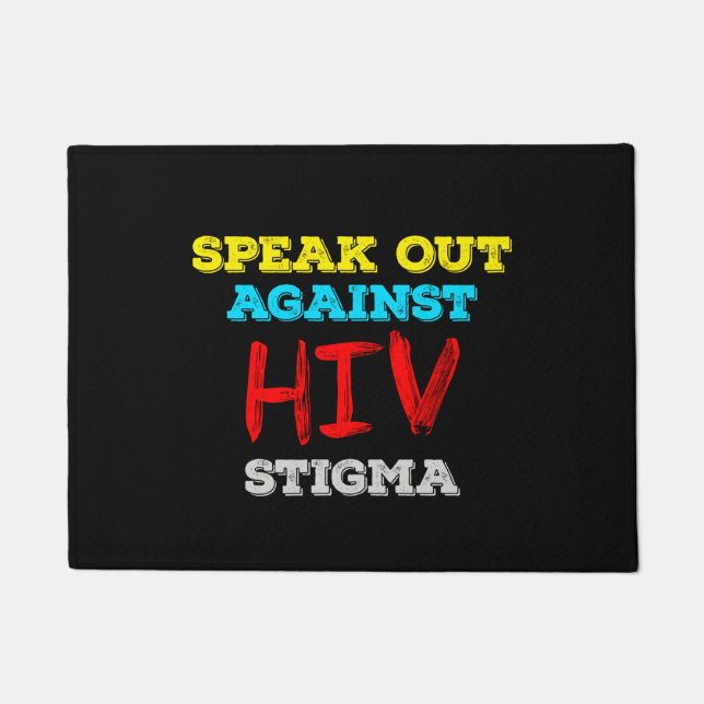 Felpudo Hablar contra el estigma del VIH - Conciencia sobr (Anverso)