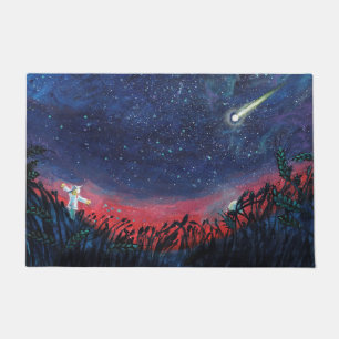Felpudo Hacer un deseo en un Ilustracion de una estrella d