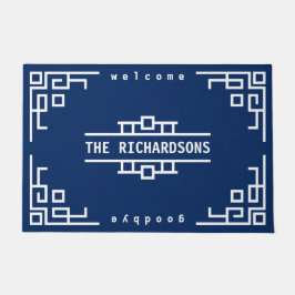 Felpudo Haga su propio art déco la frontera geométrica