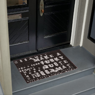 Felpudo Haga su propio negro enrrollado personalizado de