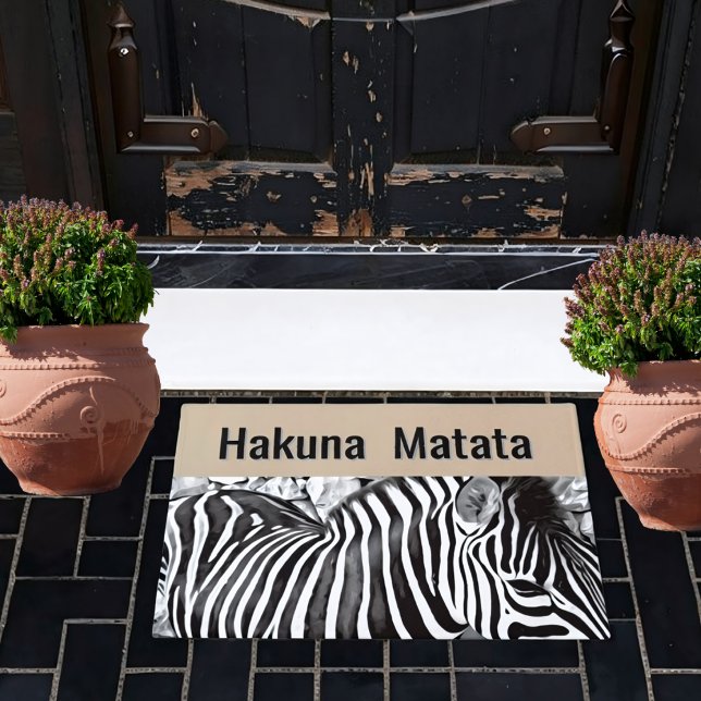 Felpudo Hakuna Matata -cebra de cerca (Subido por el creador)