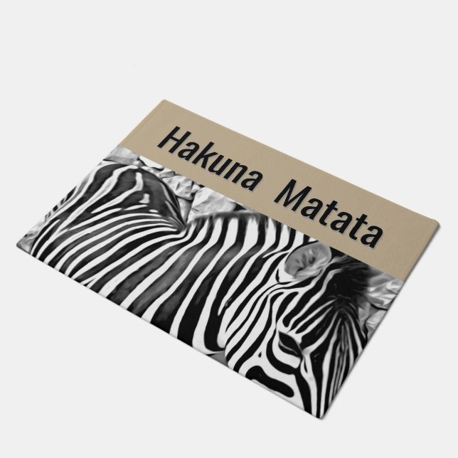 Felpudo  Hakuna  Matata  -zebra  close up  (Angular)
