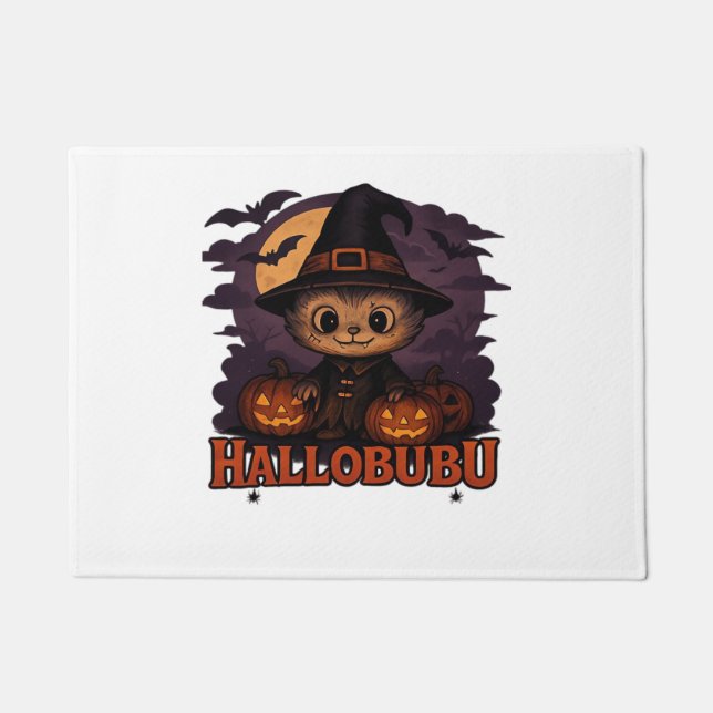 Felpudo Hallobubu Halloween Curte y Spooky Witch Cat T-Shi (Anverso)