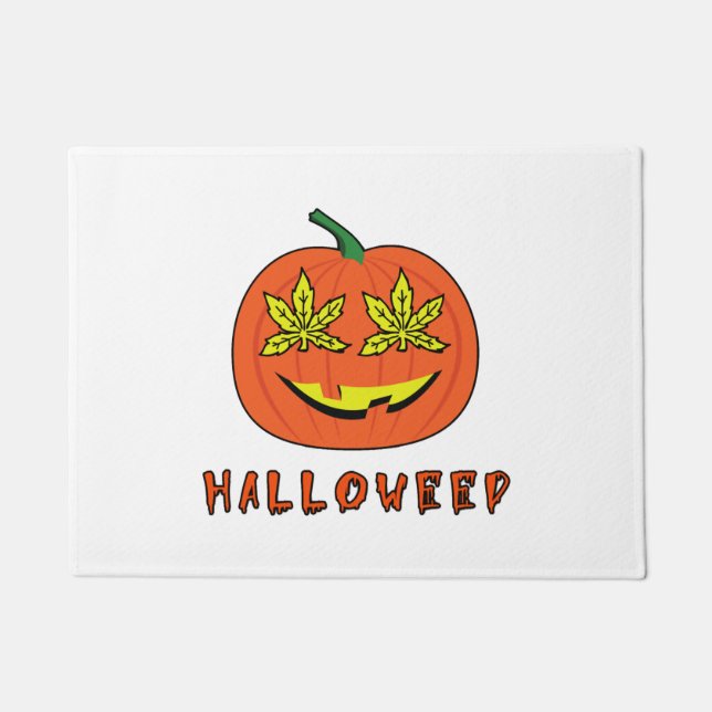 Felpudo Halloweed Funny Hippie Calabaza Halloween (Anverso)