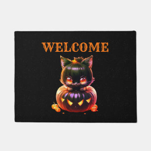 Felpudo Halloween Black Cat Pumpkin Night Horror