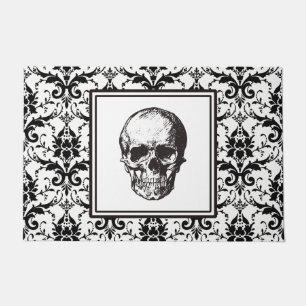 Felpudo HALLOWEEN Black Gothask Pattern Skull