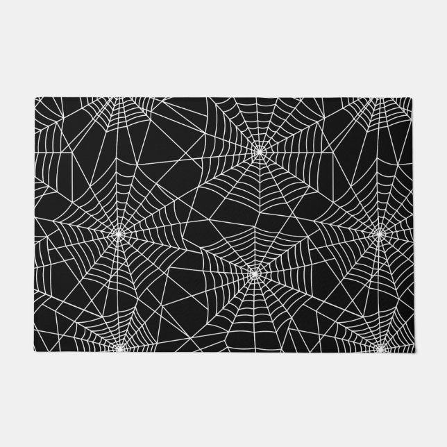 Felpudo Halloween blanco y negro de Spiderweb (Anverso)
