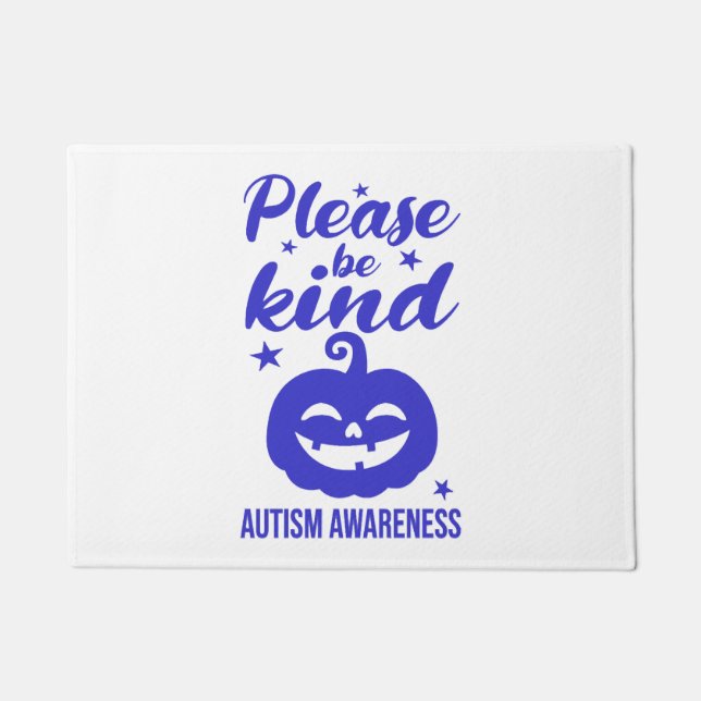 Felpudo Halloween Blue Pumpkin Autisim Awareness (Anverso)