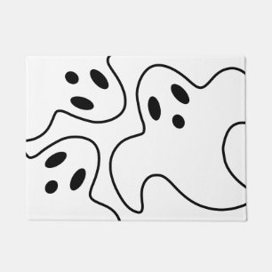 Felpudo Halloween Boo Fantasma Negro y Blanco