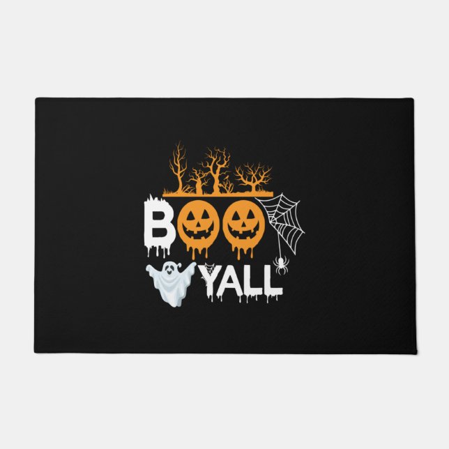 Felpudo Halloween Boo Yell Halloween Cumpleaños (Anverso)