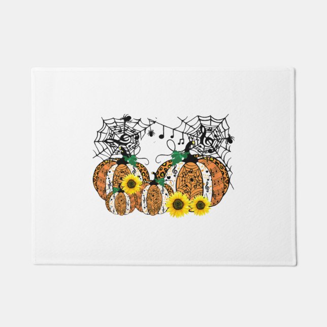 Felpudo Halloween Calabaza Símbolos Musicales Profesor de  (Anverso)