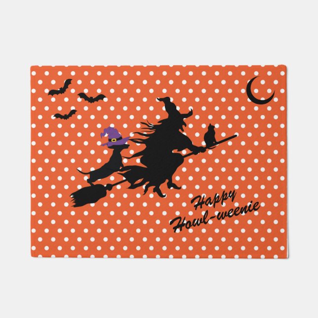 Felpudo Halloween Dachshund Silhouette Doormat (Anverso)