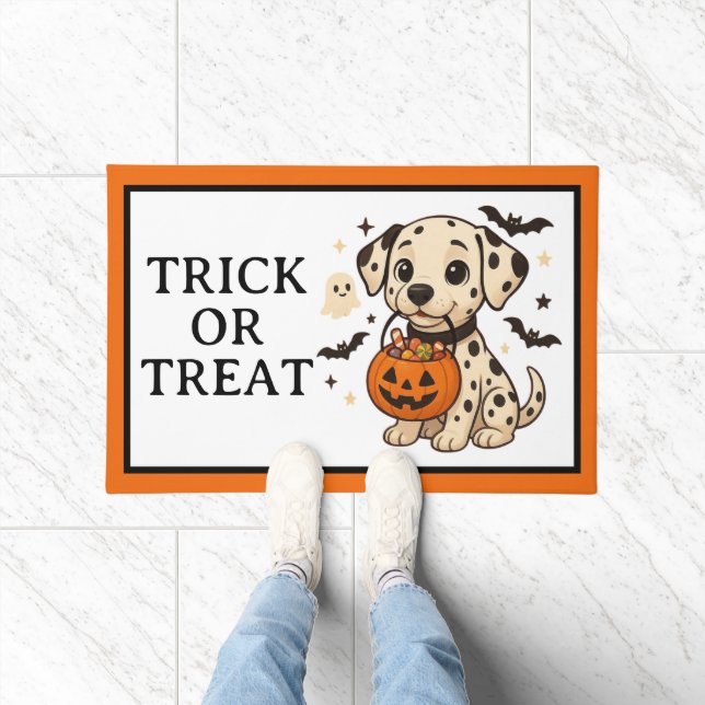 Felpudo Halloween Dalmatian Dog Trick or Treth (Interior)