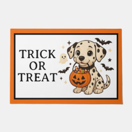Felpudo Halloween Dalmatian Dog Trick or Treth
