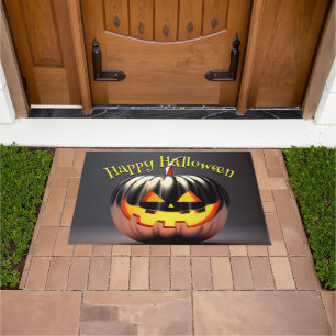 Felpudo Halloween de calabaza brillante