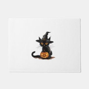 Felpudo Halloween de calabaza de gato