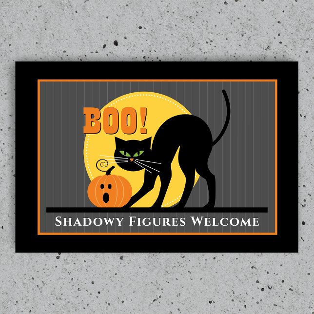 Felpudo Halloween de calabaza de gatos negros fantasmagóri (Subido por el creador)