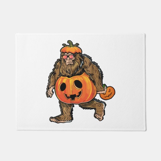 Felpudo Halloween de la calabaza de los pies gigantes (Anverso)