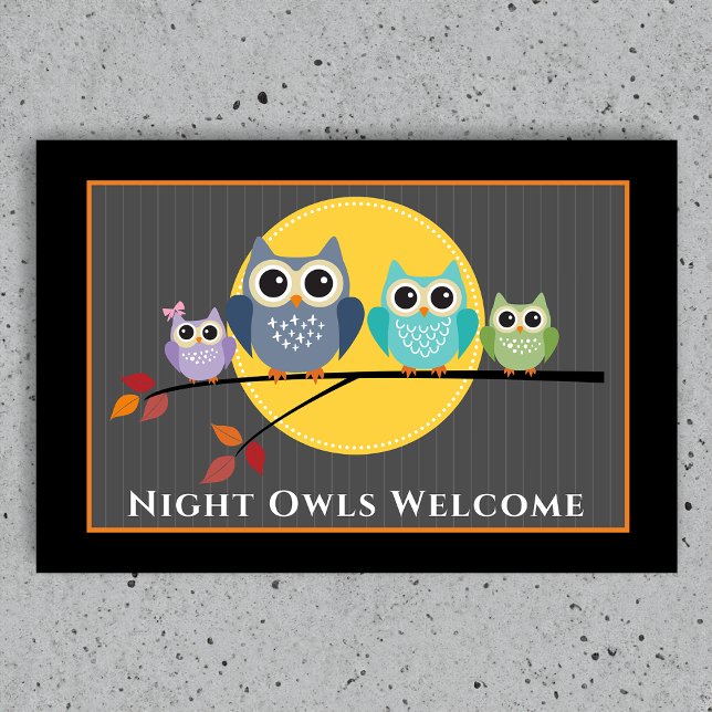 Felpudo Halloween de la Familia Spooky Owl (Subido por el creador)