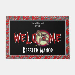 Felpudo Halloween de luna llena personalizada Werewolf Bro