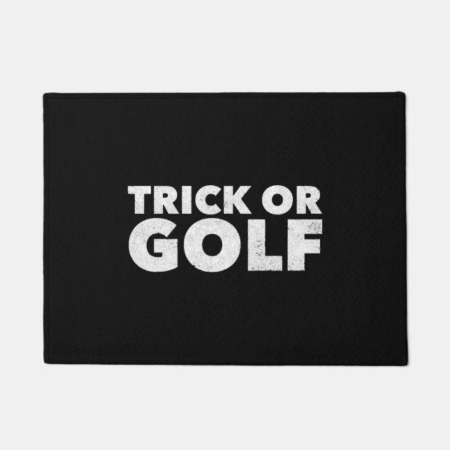 Felpudo Halloween Gracioso De Trick O Golf (Anverso)
