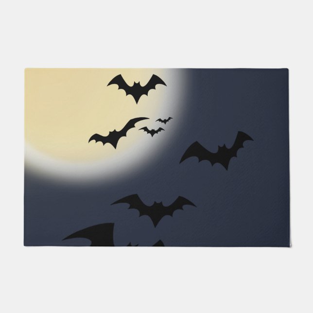 Felpudo Halloween Luna Completa Con Bats (Anverso)