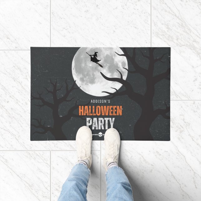 Felpudo Halloween negro y Naranja Luna llena (Interior)