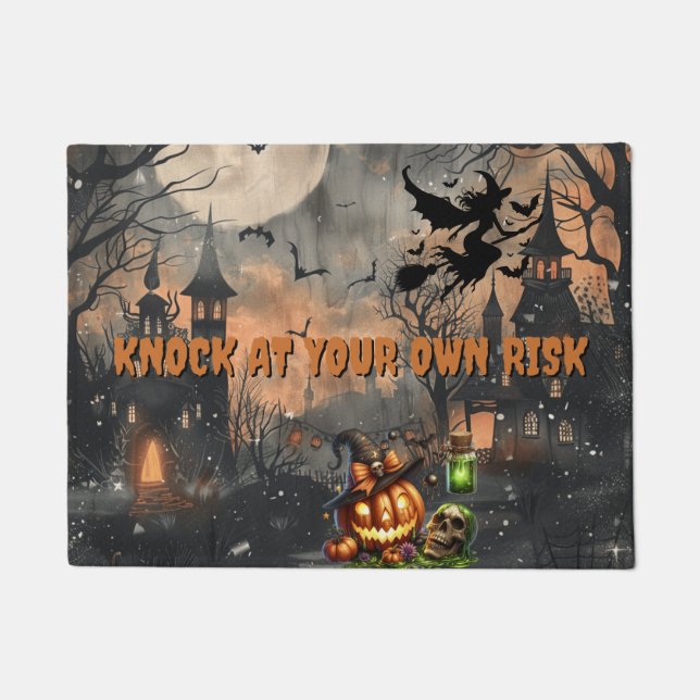 Felpudo Halloween obsesionada con el movimiento de la casa (Anverso)