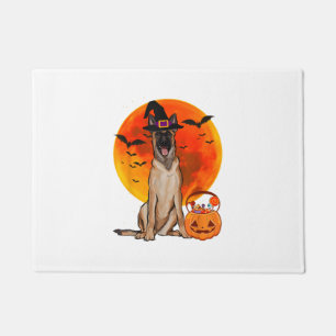 Felpudo Halloween Perro Malinoi Belga Jack O Lantern Pumpk