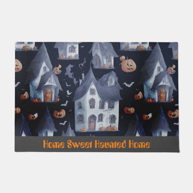 Felpudo Halloween personalizado en casa de dulces caseros (Anverso)