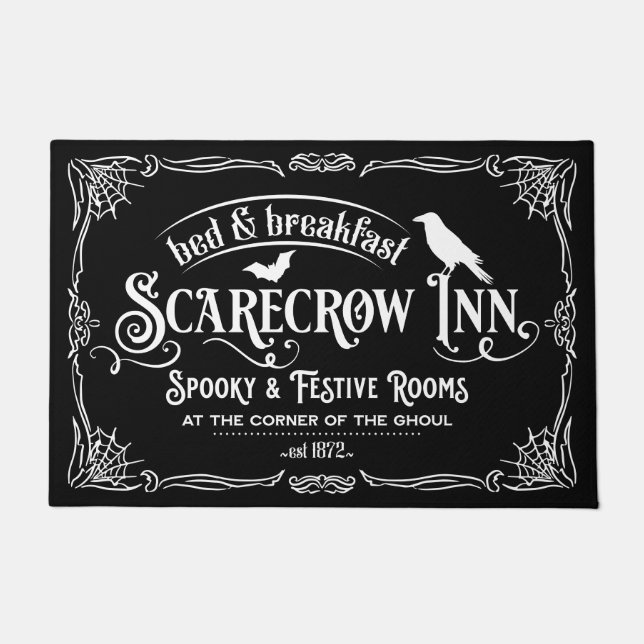 Felpudo Halloween Scarecrow Inn Bed and Breakfast Raven (Anverso)