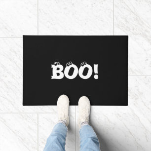 Felpudo ¡Halloween Scary Boo! negro blanco oscuro
