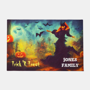 Felpudo Halloween Scary Pumpkin Monste Y Bats Doormat