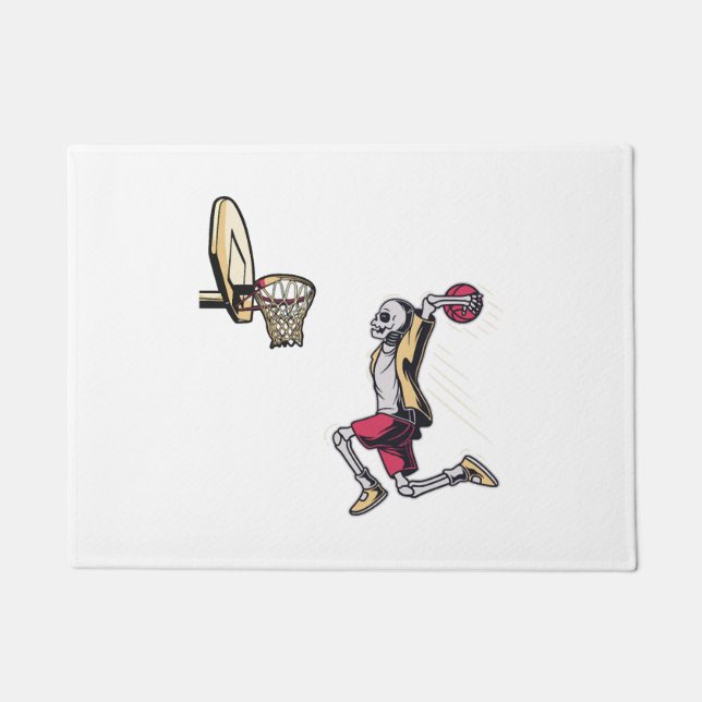 Felpudo Halloween Skeleton Basketball Player Costume Skull (Anverso)