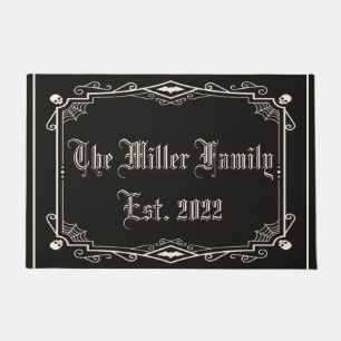 Felpudo Halloween Spooky Skeletons Bats Spiderwebs Family