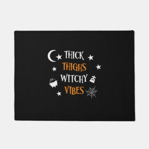 Felpudo Halloween Thick Thighs Witch Vibes Cumpleaños