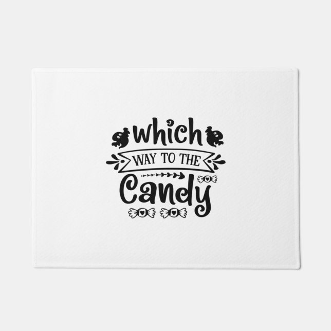 Felpudo Halloween Which Way To The Candy Birthday (Anverso)