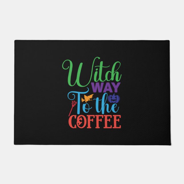 Felpudo Halloween Witch Way To the Coffee (Anverso)