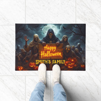 Felpudo Halloween Zombie Ghouls Reaper Graveyard Full Moon