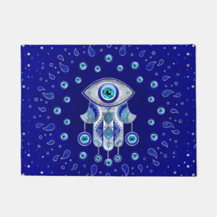 Felpudo Hamsa Hand-Evil Eye Amulet