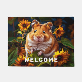 Felpudo Hamster entre girasoles