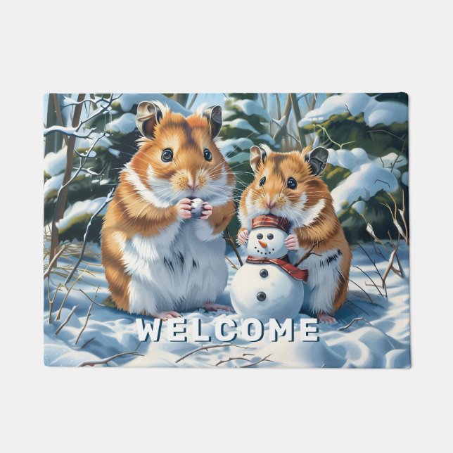 Felpudo Hamsters con Snowman (Anverso)