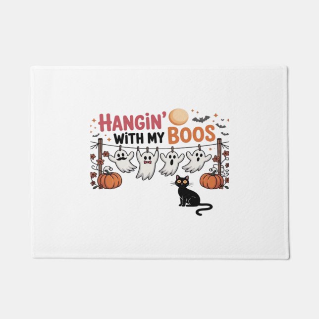 Felpudo Hangin Con Mi Fantasma De Boos Sostengo Gracioso G (Anverso)