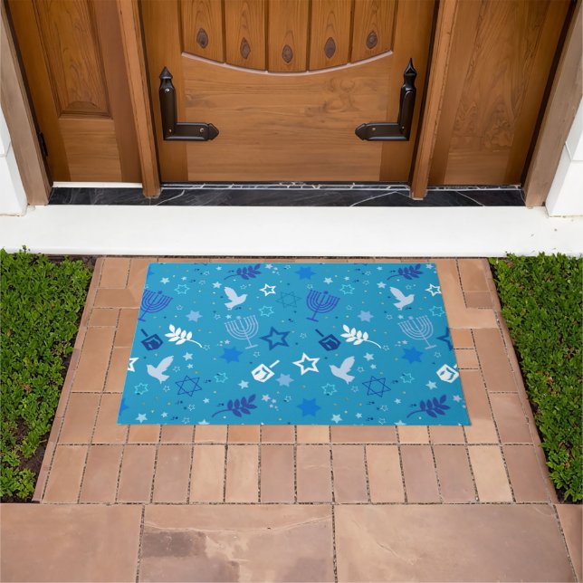 Felpudo Hanukkah Stars Doormat (Exterior)
