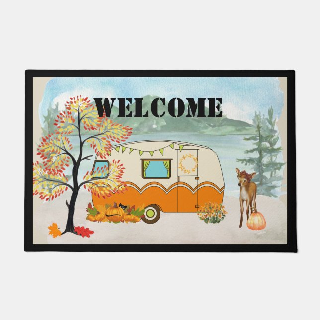 Felpudo Happy Camper Autumor Door Mat (Anverso)