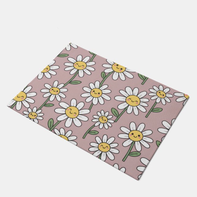 Felpudo Happy Daisies Pattern - Cute Floral Design (Angular)