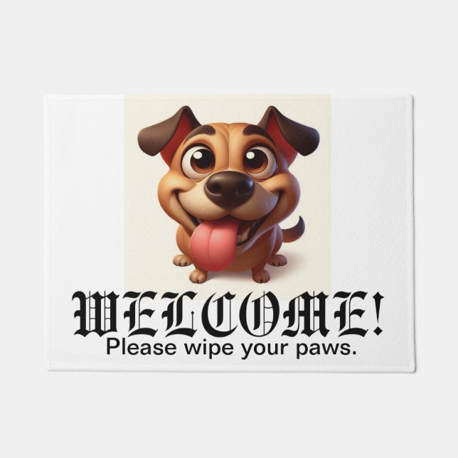 Felpudo Happy Dog Funny Welcome Mat (Anverso)